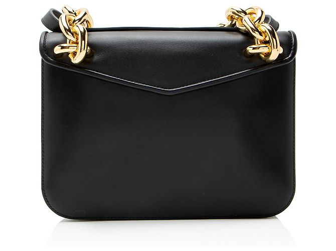 Borsa a spalla piccola in pelle liscia Mount Envelope con catena di Bottega Veneta - vista 3