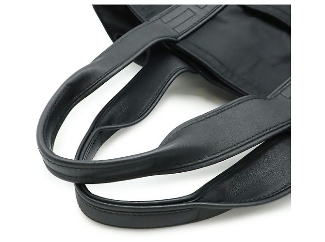 Bolsa tote Acapulco MM em nylon e couro da Hermès Preto - vista 4