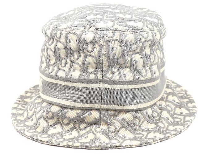 Christian Dior Cappello bucket in cotone Dior Trotter Oblique Bianco - vista 3
