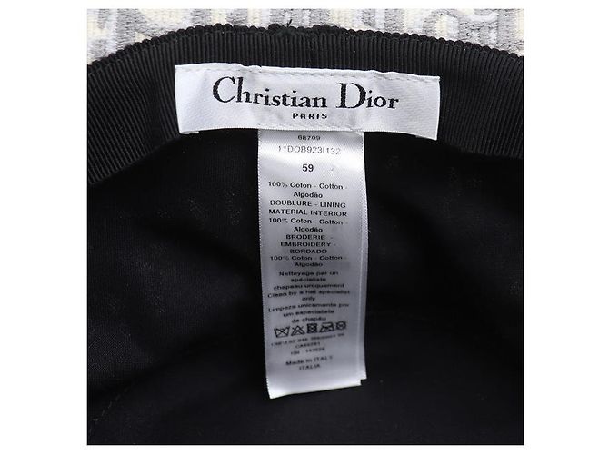Christian Dior Cappello bucket in cotone Dior Trotter Oblique Bianco - vista 6