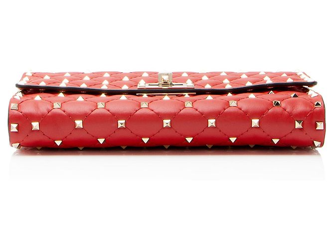 Valentino Garavani Cartera Valentino de cuero Nappa Rockstud Spike con cadena Roja - vista 4