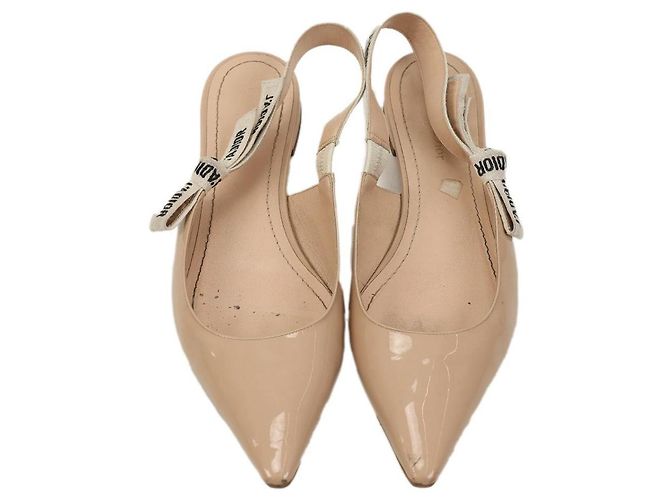 Bailarinas slingback Christian Dior J'Adior charol beige - vista 2