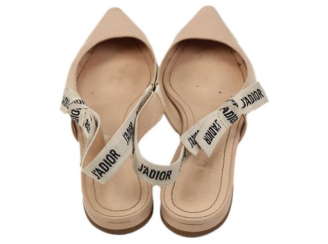 Bailarinas slingback Christian Dior J'Adior charol beige - vista 3