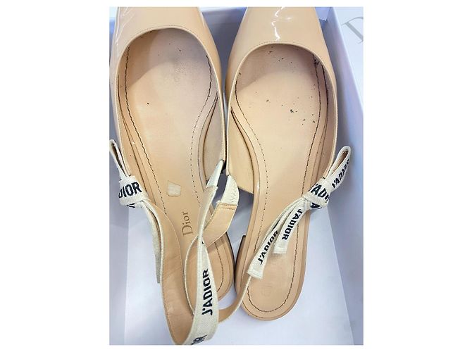 Bailarinas slingback Christian Dior J'Adior charol beige - vista 6