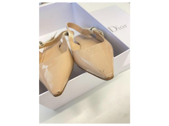Bailarinas slingback Christian Dior J'Adior charol beige - vista 7