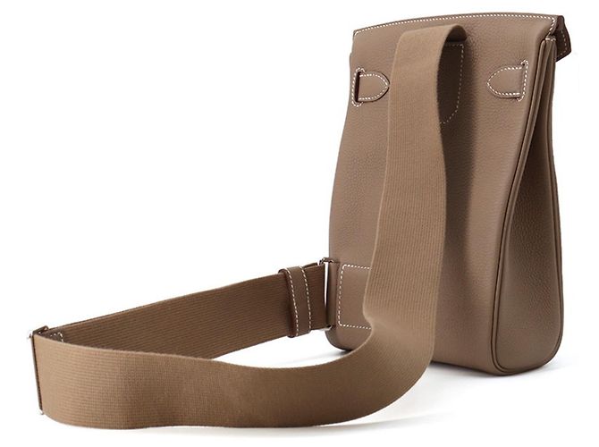 Hermès Borsa a tracolla Hermes Kelly Akkad PM Taupe - vista 2