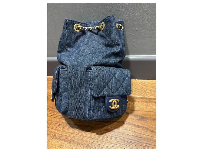 Zaino Matelassé Chanel Blu navy - vista 10