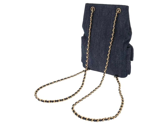 Zaino Matelassé Chanel Blu navy - vista 11