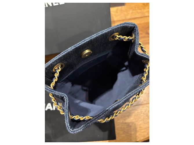 Zaino Matelassé Chanel Blu navy - vista 12