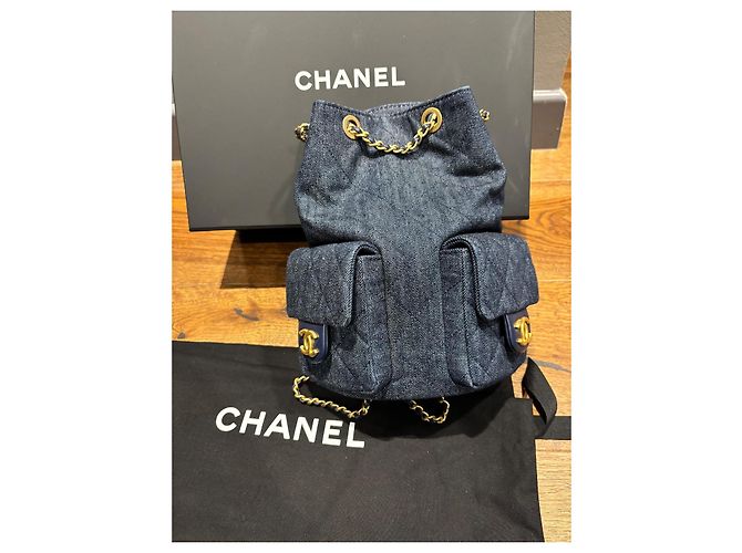 Zaino Matelassé Chanel Blu navy - vista 14
