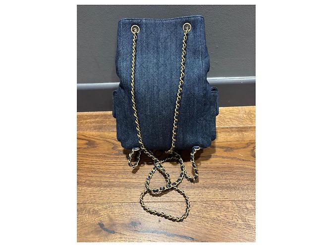 Zaino Matelassé Chanel Blu navy - vista 15