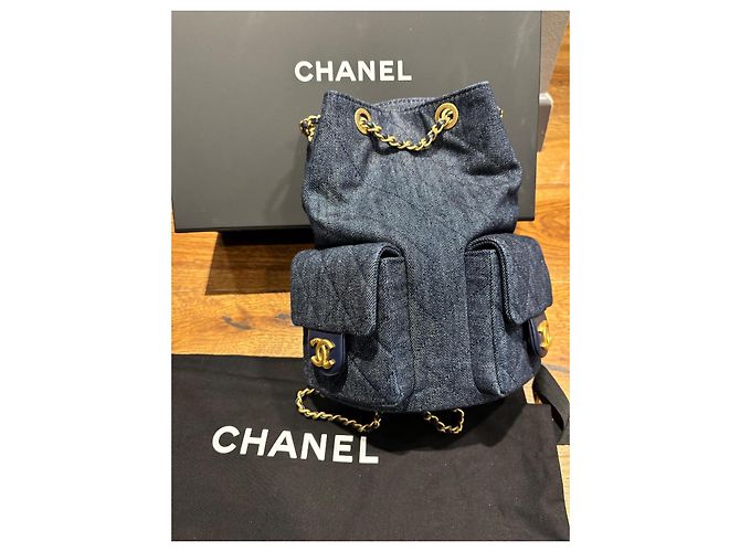 Zaino Matelassé Chanel Blu navy - vista 5
