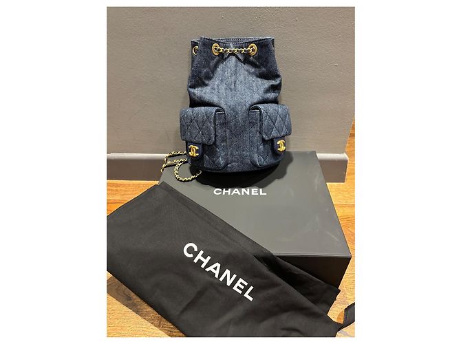 Zaino Matelassé Chanel Blu navy - vista 7