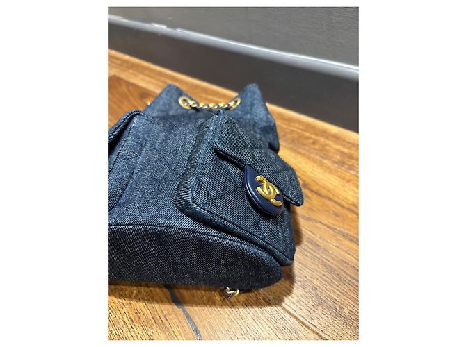 Zaino Matelassé Chanel Blu navy - vista 8