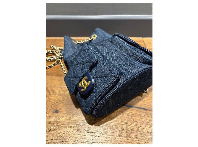 Zaino Matelassé Chanel Blu navy - vista 9