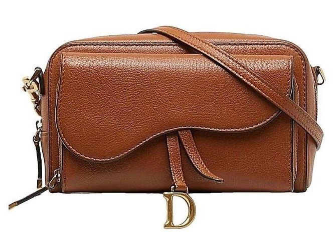 Borsa Dior Saddle in pelle marrone - vista 12