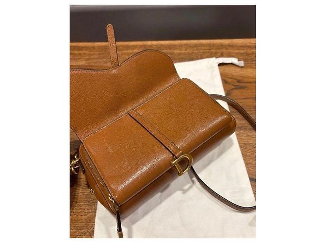 Borsa Dior Saddle in pelle marrone - vista 13