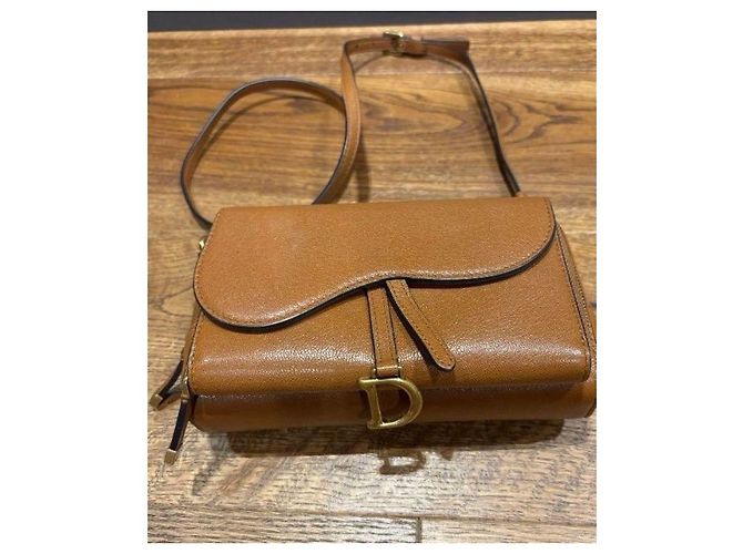 Borsa Dior Saddle in pelle marrone - vista 7