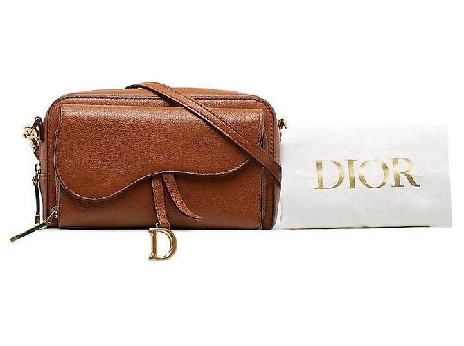 Borsa Dior Saddle in pelle marrone - vista 8