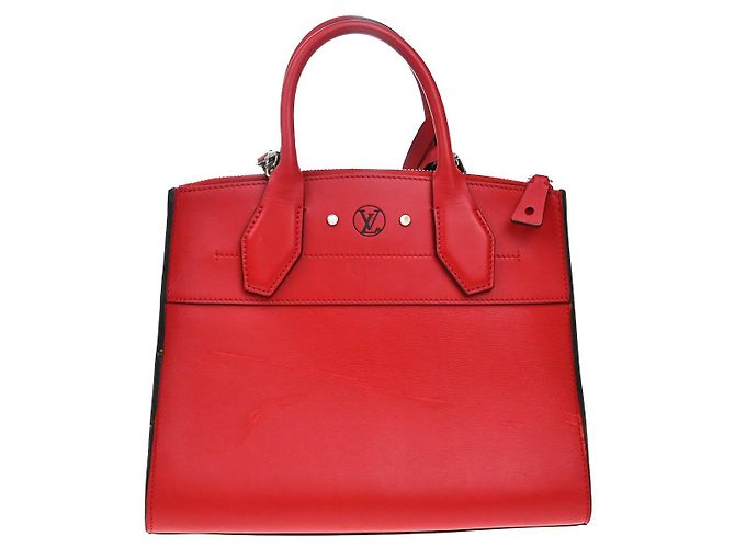 Borsa City Steamer in pelle PM Louis Vuitton Rosso - vista 2