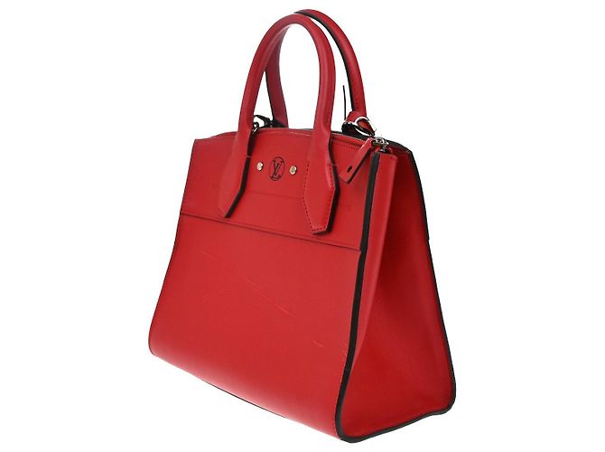 Borsa City Steamer in pelle PM Louis Vuitton Rosso - vista 4
