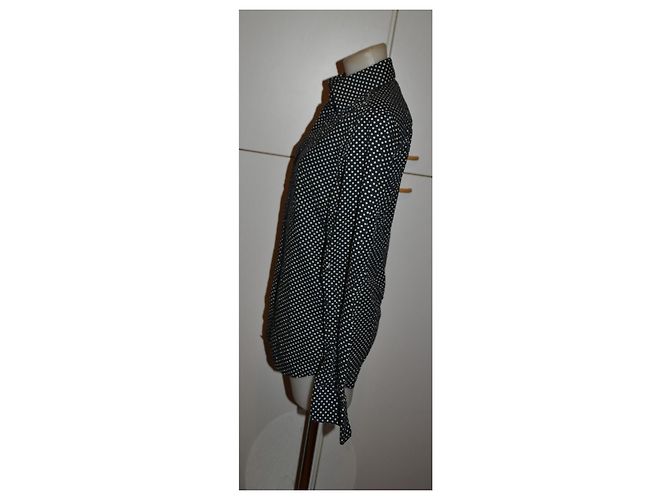 Camicia Givenchy in cotone a pois nero bianco - vista 4