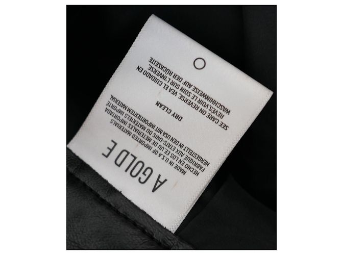 Jeans de mezcla de cuero con cintura ajustada de los 90 Agolde Negro - vista 6