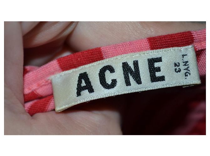 Top Acne in cotone e lyocell rosa Multicolore - vista 4