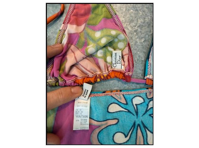 Christian Dior Bikini de Dos Piezas Estampado Floral Verde Fuchsia Fucsia - vista 4