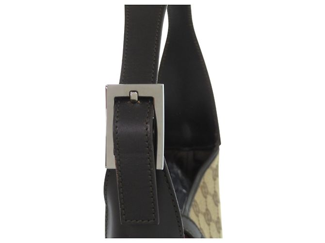 Gucci GG Canvas Jackie Shelley Schultertasche Braun Schwarz Beige - Ansicht 6
