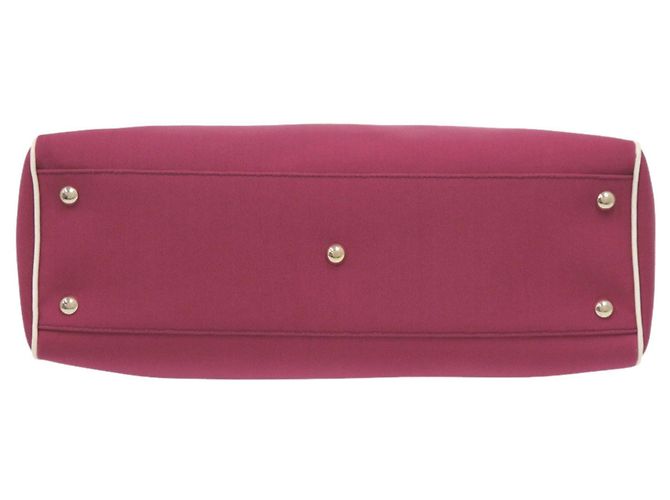Gucci Canvas Tote Tasche Weiß Bordeaux - Ansicht 3