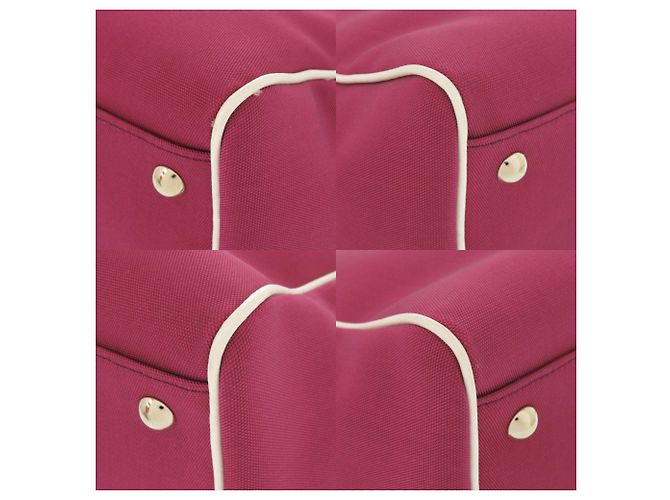 Gucci Canvas Tote Tasche Weiß Bordeaux - Ansicht 4