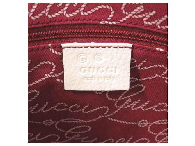 Gucci Canvas Tote Tasche Weiß Bordeaux - Ansicht 9