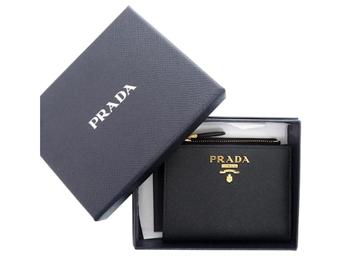 Billetera bi-fold Saffiano de Prada Negro Rosa - vista 2