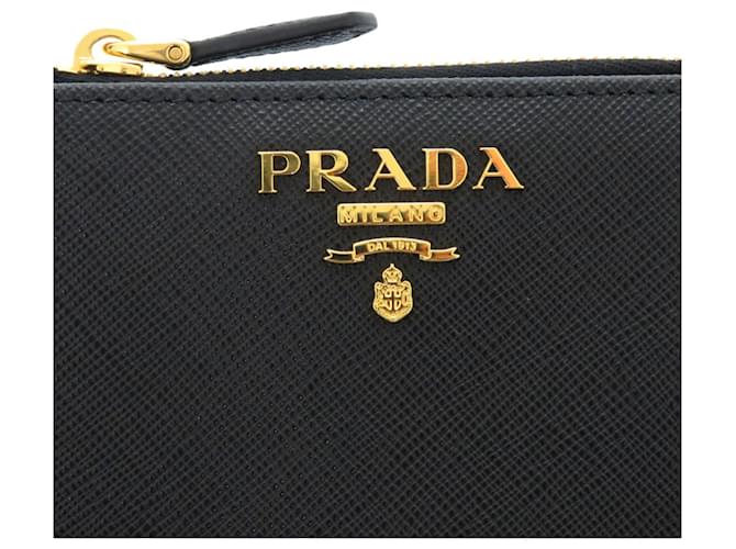 Billetera bi-fold Saffiano de Prada Negro Rosa - vista 7