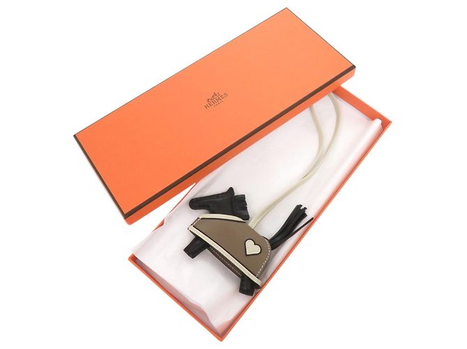 Portachiavi Hermès Rodeo Robeaux Cool Nero Taupe - vista 2
