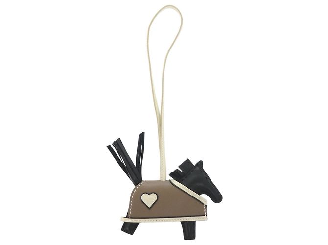 Portachiavi Hermès Rodeo Robeaux Cool Nero Taupe - vista 3