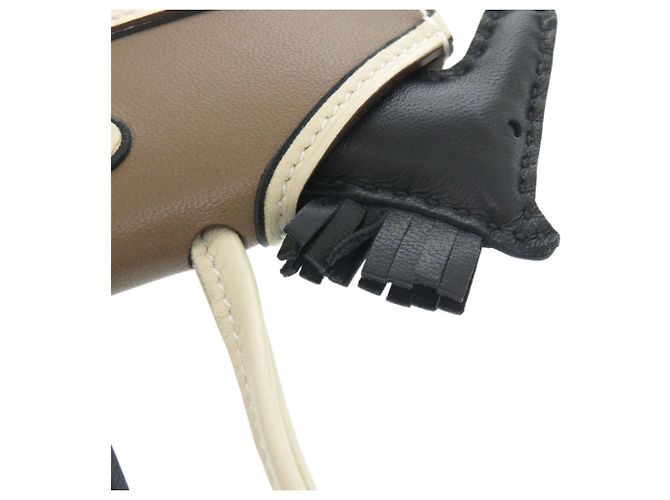 Portachiavi Hermès Rodeo Robeaux Cool Nero Taupe - vista 4