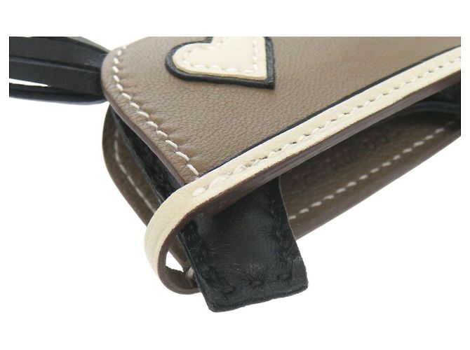 Portachiavi Hermès Rodeo Robeaux Cool Nero Taupe - vista 6
