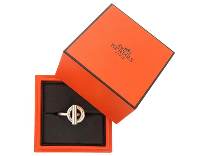 Hermès Echappé Silber 925 Bandring Größe 54 Golden - Ansicht 2