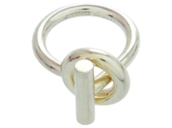 Hermès Echappé Silber 925 Bandring Größe 54 Golden - Ansicht 4