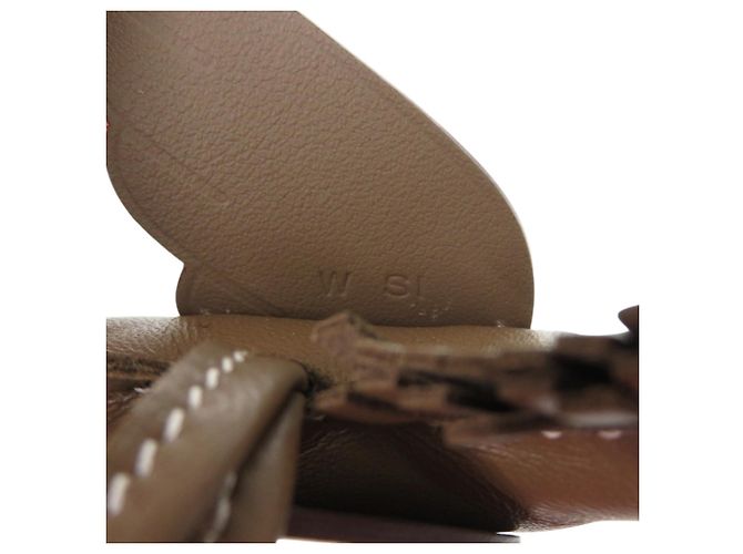 Portachiavi Hermès Rodeo PM Pegasus Marrone Bianco Taupe - vista 4