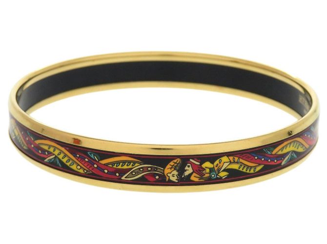 Pulseira PM de esmalte preto e dourado Hermès - vista 2