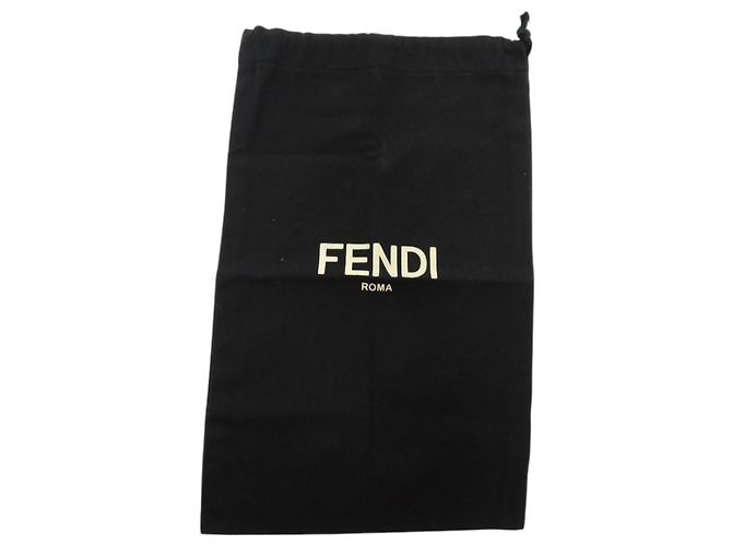 Cinghia in satin Fendi Nero Giallo - vista 7