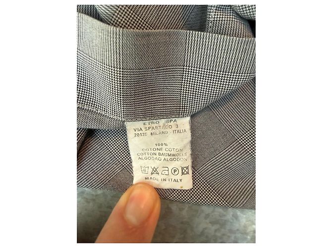 Camicia Etro in cotone a quadri grigia Grigio - vista 4