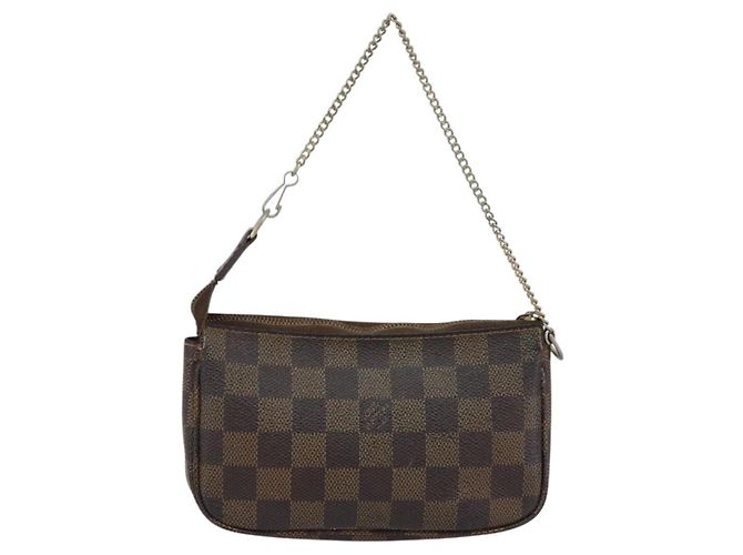 Mini pochette accessori Damier Canvas Louis Vuitton Marrone - vista 2