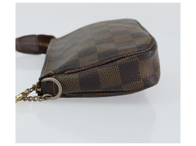 Mini pochette accessori Damier Canvas Louis Vuitton Marrone - vista 4