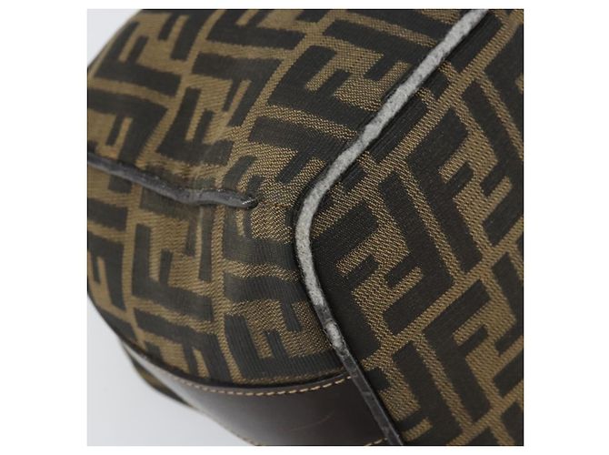 FENDI Zucca Canvas Handtasche Braun Schwarz Auth 160054 - Ansicht 10