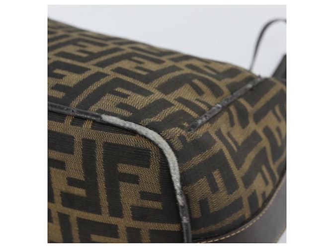 FENDI Zucca Canvas Handtasche Braun Schwarz Auth 160054 - Ansicht 11