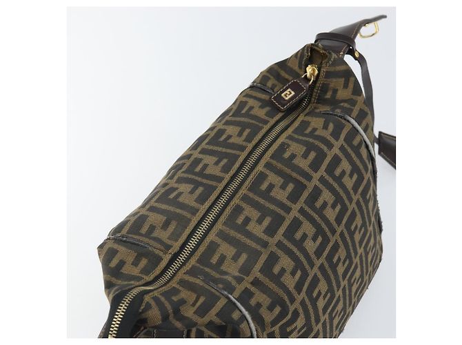 FENDI Zucca Canvas Handtasche Braun Schwarz Auth 160054 - Ansicht 15